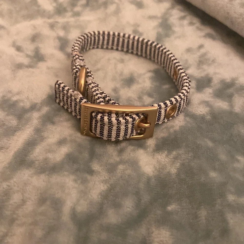 Boots + Barkley 🐾 Preppy Railroad Stripe Collar Size XS Buckle Closure